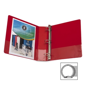 Business Source 28660 Round Ring Binder, w/ Pockets, 2", Red by Business Source