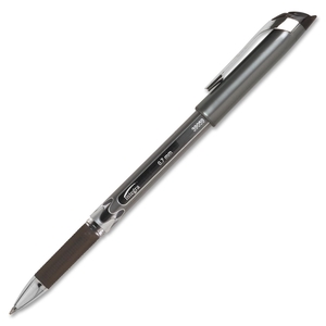 Gel Stick Pen, Rubber Grip, .7mm, 1DZ, Chrome Clip, BK Ink by Integra