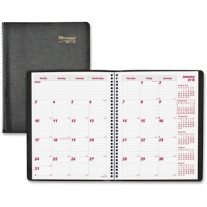 Dominion Blueline, Inc CB1262BLK 14-Month Planner, 2PPM, Dec-Jan, 11"x8-1/2", Black by Brownline