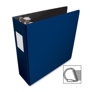 Business Source 33115 D-Ring Binder w/Label Holder, Hvy-Dty, 3", Blue by Business Source