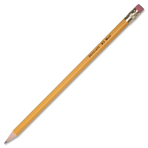 National Industries For the Blind 7510-00-281-5234 Wood Cased Pencils,W/ Eraser,No. 2, Med. Lead,YW Barrel by SKILCRAFT