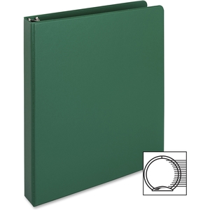 Round Ring Binder, 1" Capacity, 11"x8-1/2", Green by Business Source