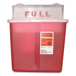 Sharps Container,w/ Counter Balanced Lid, 5 Quart, Red by Covidien