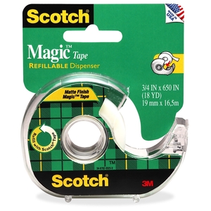 3M 122 Magic Tape With Dispenser, 3/4"x650", 1/RL,Clear by Scotch