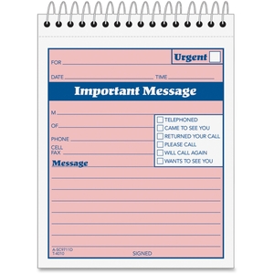 Tops Products SC9711D Phone Message Booklet, 50 Sets, 4-1/4"x5-1/2" by Adams