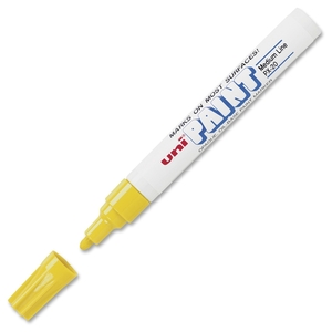 Newell Rubbermaid, Inc 63605DZ Oil Base Marker, Medium Point, 12/Bx, Yellow Ink by Uni-Ball