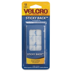 Velcro Industries B.V 90073 Sticky Back Squares, 7/8" Size, 12 Sets/PK, White by Velcro