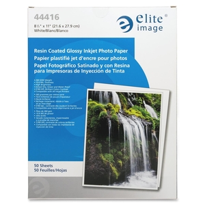 Elite Image 44416 Photo Paper, 8-1/2"x11", 10.6 mil, 50/PK, Glossy/White by Elite Image