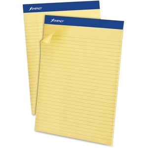 Tops Products 20270 Basic Writing Pad, Slot, Legal Ruled, 8-1/2"x11-3/4", Canary by Ampad