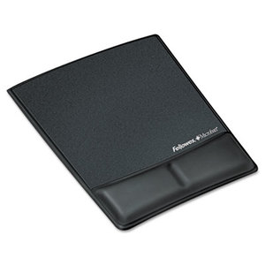 Fellowes, Inc 9180901 Memory Foam Wrist Rest w/Attached Mouse Pad, Black by FELLOWES MFG. CO.