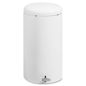 Safco Products 9683WH Step-On Garbage Can, 7 Gallon, 11-1/2"Dia x 22"H, White by Safco