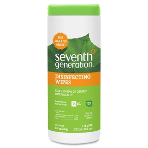 Seventh Generation, Inc 22812 Disinfecting Wipes, 35 Wipes, Lemongrass Citrus by Seventh Generation