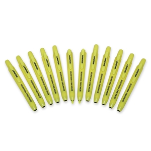 National Industries For the Blind 7520-01-554-8210 Retract. Highlighters, Chisel Tip, 12/Pk, Yellow by SKILCRAFT