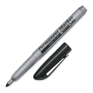 National Industries For the Blind 7520-00-043-3408 Permanent Marker, Fine Point, Water/Smear Proof, 12/Pk,Black by SKILCRAFT