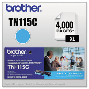 Brother Industries, Ltd TN115C TN115C High-Yield Toner, 4000 Page-Yield, Cyan by BROTHER INTL. CORP.