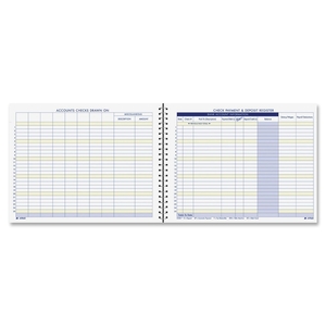 Tops Products AFR60 Check Payment/Deposit Register, 96 Pages, 8-1/2"x11", White by Adams