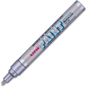 Newell Rubbermaid, Inc 63614DZ Oil Base Marker, Medium Point, 12/Bx, Metallic Silver by Uni-Ball