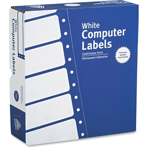 Pin Fed Labels, 3 Across, 3-1/2"x15/16", 15000/BX, White by Avery