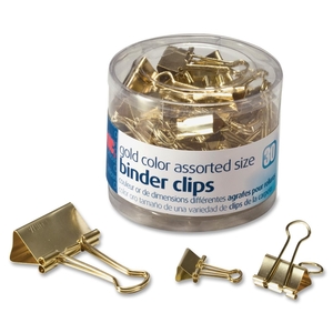 Pilot Corporation 31022 Binder Clips, Assorted Sizes, 30/PK, Gold by OIC