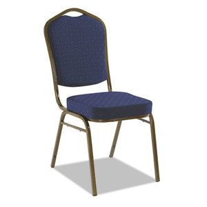 ICEBERG ENTERPRISES, LLC 66133 Banquet Chairs with Crown Back, Navy/Gold, 4/Carton by ICEBERG ENTERPRISES