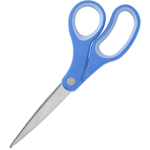 Sparco Products 39043 Scissors, Bent, 8", Rubber Handle, Blue by Sparco