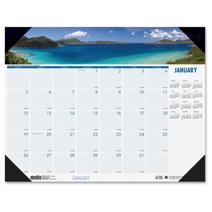Desk Pad, 12 Months, Jan-Dec, 22"x17", Coastlines by House of Doolittle