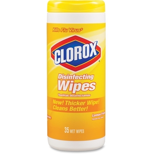 The Clorox Company 01594EA Disinfecting Wipes, 35 Wipes/Tub, Lemon Scent by Clorox