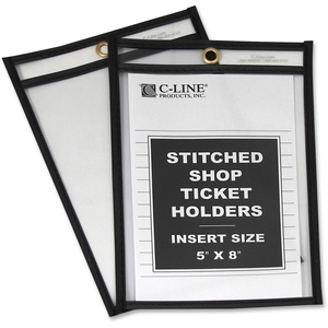 C-Line Products, Inc 46058 Shop Ticket Holder, Stitched, 5"x8", 25/BX, Clear Vinyl by C-Line