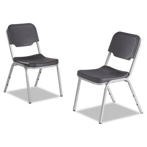 ICEBERG ENTERPRISES, LLC 64111 Rough N Ready Series Original Stackable Chair, Black/Silver, 4/Carton by ICEBERG ENTERPRISES