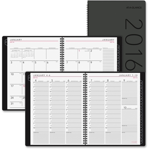 ACCO Brands Corporation 70950X45 Wkly/Monthly Planner ,12Mth Jan-Dec, 8-1/4"x10-7/8", Gray by At-A-Glance