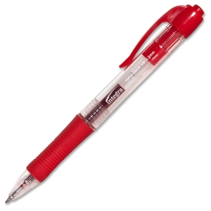 Gel Pen,Retractable,Permanent,.5mm Point,Red Barrel/Ink by Integra