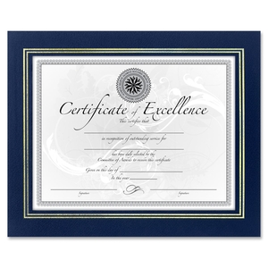 Burnes Home Accents N3191NB Leatherette Certificate Frame, 11"x8-1/2", Blue by DAX