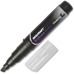 National Industries For the Blind 7520-01-294-3791 Dry-Erase Markers, Low-Odor, Chisel Tip, Black by SKILCRAFT