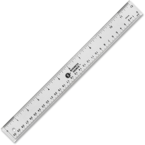 Business Source 32359 Acrylic Ruler, 1/16" Scaled, Shatterproof, 12"L, Clear by Business Source