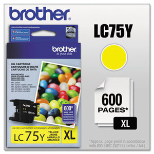 Brother Industries, Ltd LC75Y LC75Y (LC-75Y) Innobella High-Yield Ink, 600 Page-Yield, Yellow by BROTHER INTL. CORP.