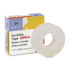 Sparco Products 60044 Invisible Tape, 1" Core, 1/2"x1296", Transparent by Sparco