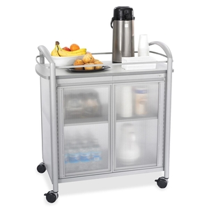 Safco Products 8966GR Refreshment Cart,4 Swivel Casters,34"x21-1/4"x36-1/2",GY by Safco