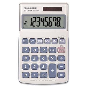 Handheld Calculator, 8 Digit, Twn Pwr, Sland Display, WEBE by Sharp