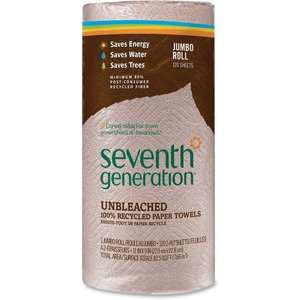 Seventh Generation, Inc 13720 Jumbo Paper Towels,2-Ply, 11"x9", 120 Shts/RL, Brown by Seventh Generation