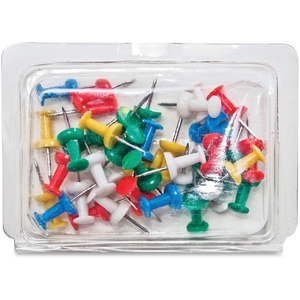 Advantus Corporation PPC40AS Pushpin Caddy, 40/PK, 3/8" Long, Clear Tub, 40/PK, Assorted by Gem Office Products