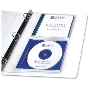 C-Line Products, Inc 61968 CD/DVD Jewel Case Binder Pages,Holds 2 CD Cases,3HP,10/PK,CL by C-Line