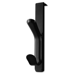 Lorell Furniture 80665 Panel Double Coat Hook, 36/BX, Black by Lorell