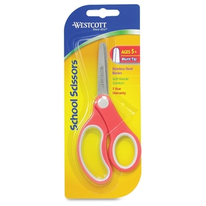 ACME UNITED CORPORATION 14726 Kids Scissors, Soft Handle, Blunt, 5", STST Blades/Assorted by Westcott