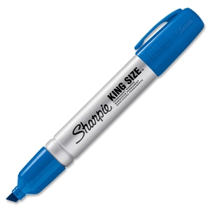 Permanent Marker, King Size, Chisel Point, Blue Ink by Sharpie