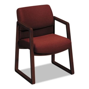 HON COMPANY 2403NAB62 2400 Series Guest Arm Chair, Mahogany Finish, Burgundy Fabric by HON COMPANY