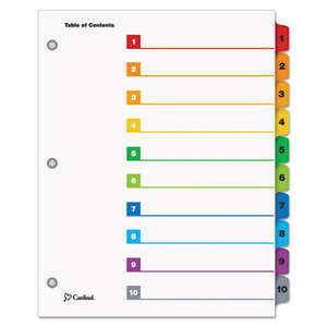 QuickStep OneStep Bulk Index System, Title: 1-10, Letter, Multicolor, 24 Sets/BX by CARDINAL BRANDS INC.