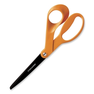 Fiskars Corporation 99977097J Right-Handed Scissors, Bent, Nonstick, 8" L, Orange by Fiskars