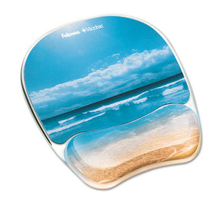 Fellowes, Inc FEL9179301 Gel Mouse Pad w/Wrist Rest, Photo, 7 7/8 x 9 1/4, Sandy Beach by FELLOWES MFG. CO.