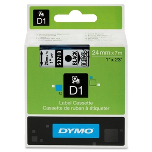 Newell Rubbermaid, Inc 53710 DYMO D1 Electronic Tape, 1"x23' Size, Black/Clear by Dymo