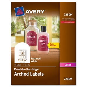 Avery 22809 Arched Custom Labels, 3"x2-1/4", 90/PK, WE Textured by Avery